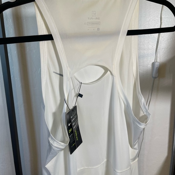 Nike White Sleeveless Midi Athletic Dress with Black Swoosh - Picture 3 of 7